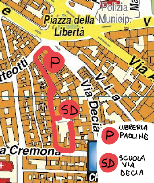 mappa percorso linea rossa